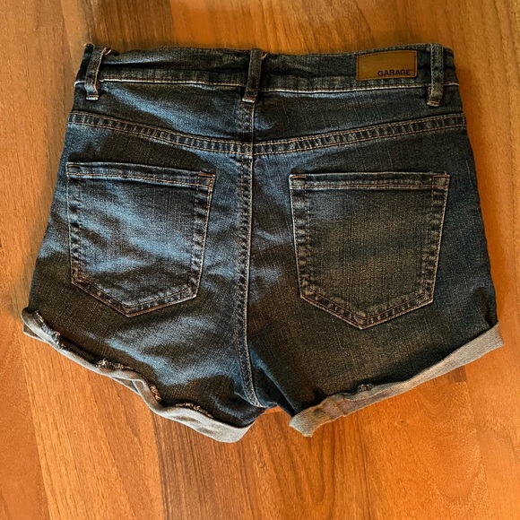 Distressed High Rise Garage Denim Shorts - Picture 2 of 5